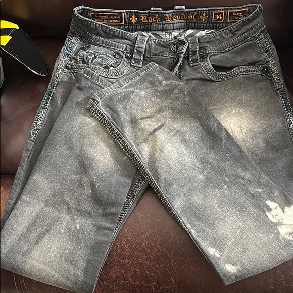 Rock Revival Slim Light Wash Distressed Jeans